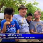 Mason Hite and Christopher Devine with their children